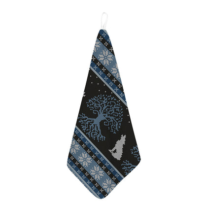 Tree Of Life And Howling Wolves Print Hand Towel