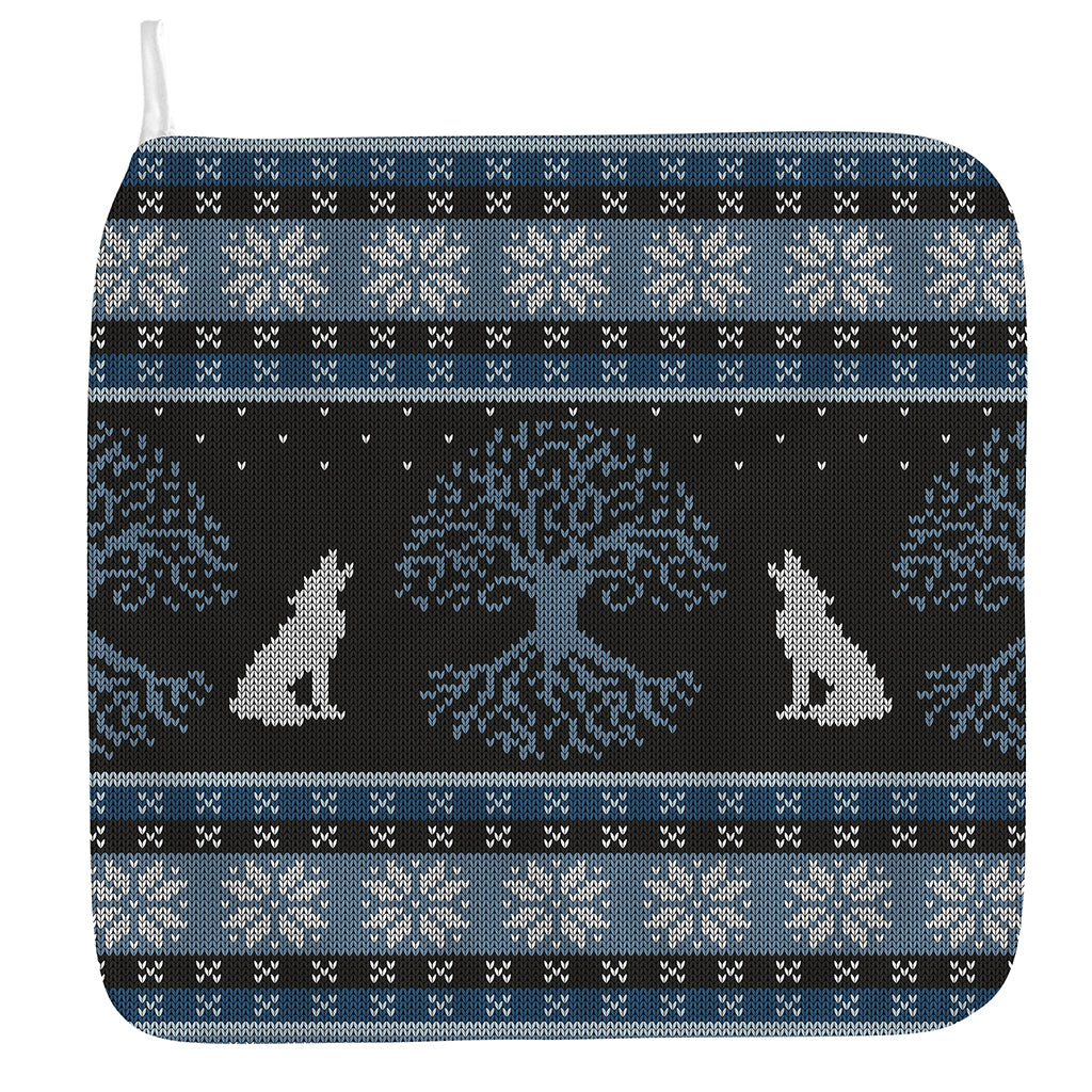 Tree Of Life And Howling Wolves Print Hand Towel