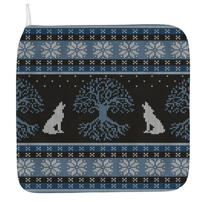 Tree Of Life And Howling Wolves Print Hand Towel
