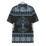 Tree Of Life And Howling Wolves Print Hawaiian Shirt