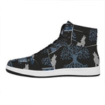 Tree Of Life And Howling Wolves Print High Top Leather Sneakers