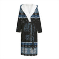 Tree Of Life And Howling Wolves Print Hooded Bathrobe