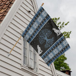 Tree Of Life And Howling Wolves Print House Flag