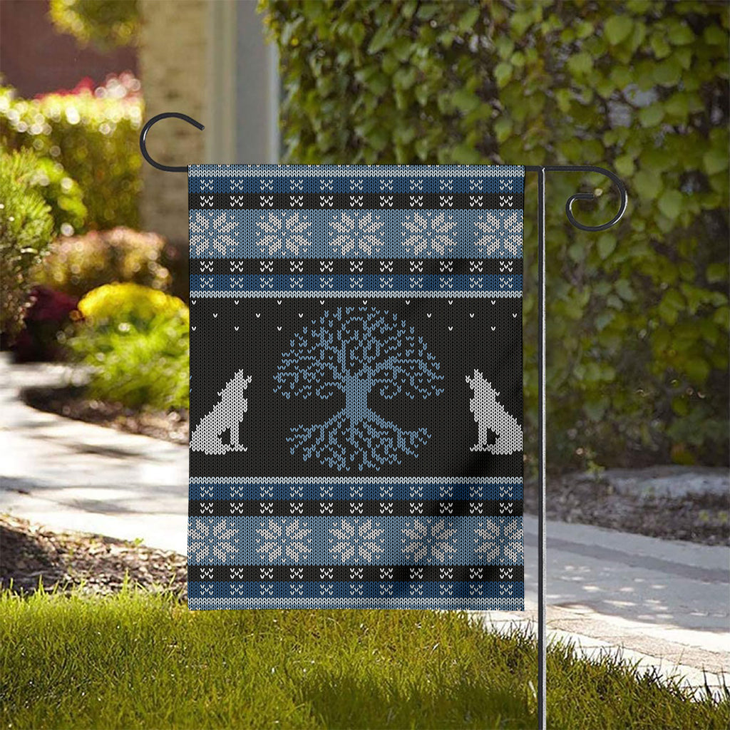 Tree Of Life And Howling Wolves Print House Flag