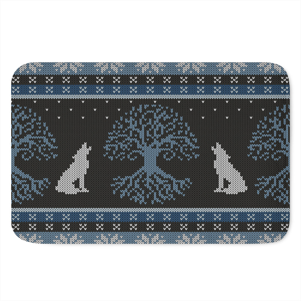Tree Of Life And Howling Wolves Print Indoor Door Mat