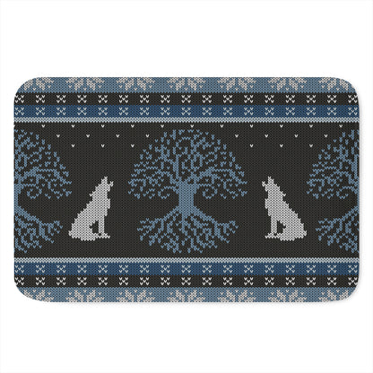 Tree Of Life And Howling Wolves Print Indoor Door Mat