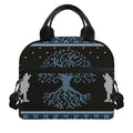 Tree Of Life And Howling Wolves Print Insulated Lunch Bag