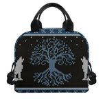Tree Of Life And Howling Wolves Print Insulated Lunch Bag