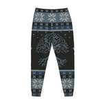 Tree Of Life And Howling Wolves Print Jogger Pants