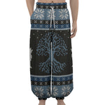 Tree Of Life And Howling Wolves Print Lantern Pants