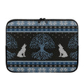Tree Of Life And Howling Wolves Print Laptop Sleeve