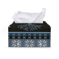 Tree Of Life And Howling Wolves Print Leather Tissue Box Cover