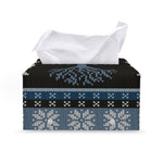 Tree Of Life And Howling Wolves Print Leather Tissue Box Cover