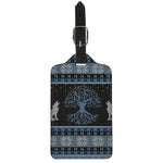 Tree Of Life And Howling Wolves Print Luggage Tag