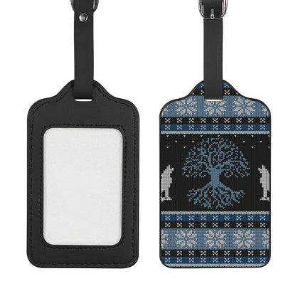 Tree Of Life And Howling Wolves Print Luggage Tag