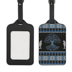 Tree Of Life And Howling Wolves Print Luggage Tag