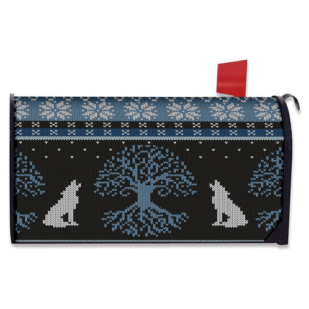 Tree Of Life And Howling Wolves Print Mailbox Cover