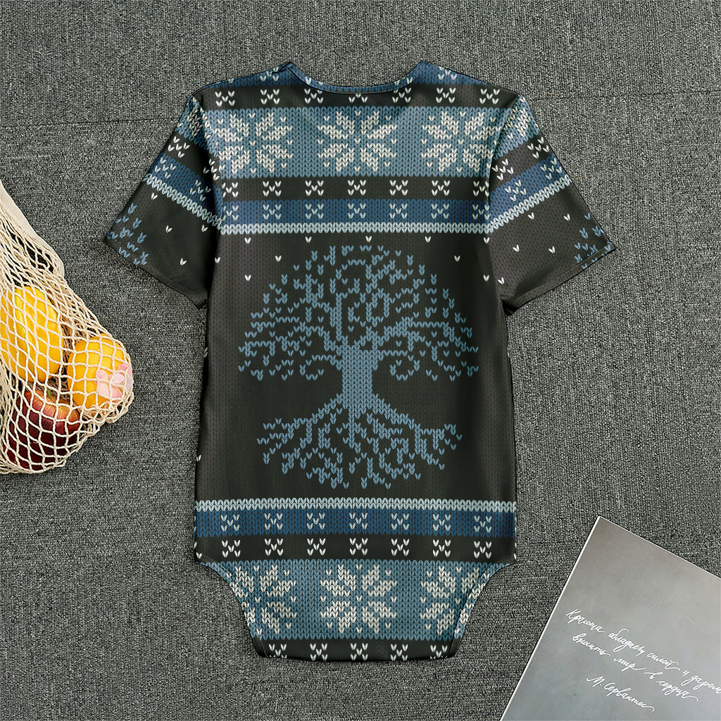 Tree Of Life And Howling Wolves Print Men's Bodysuit
