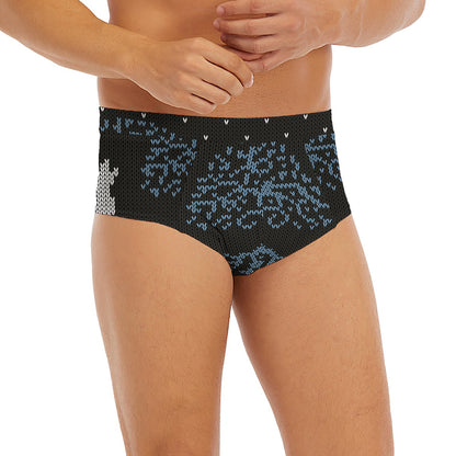 Tree Of Life And Howling Wolves Print Men's Briefs