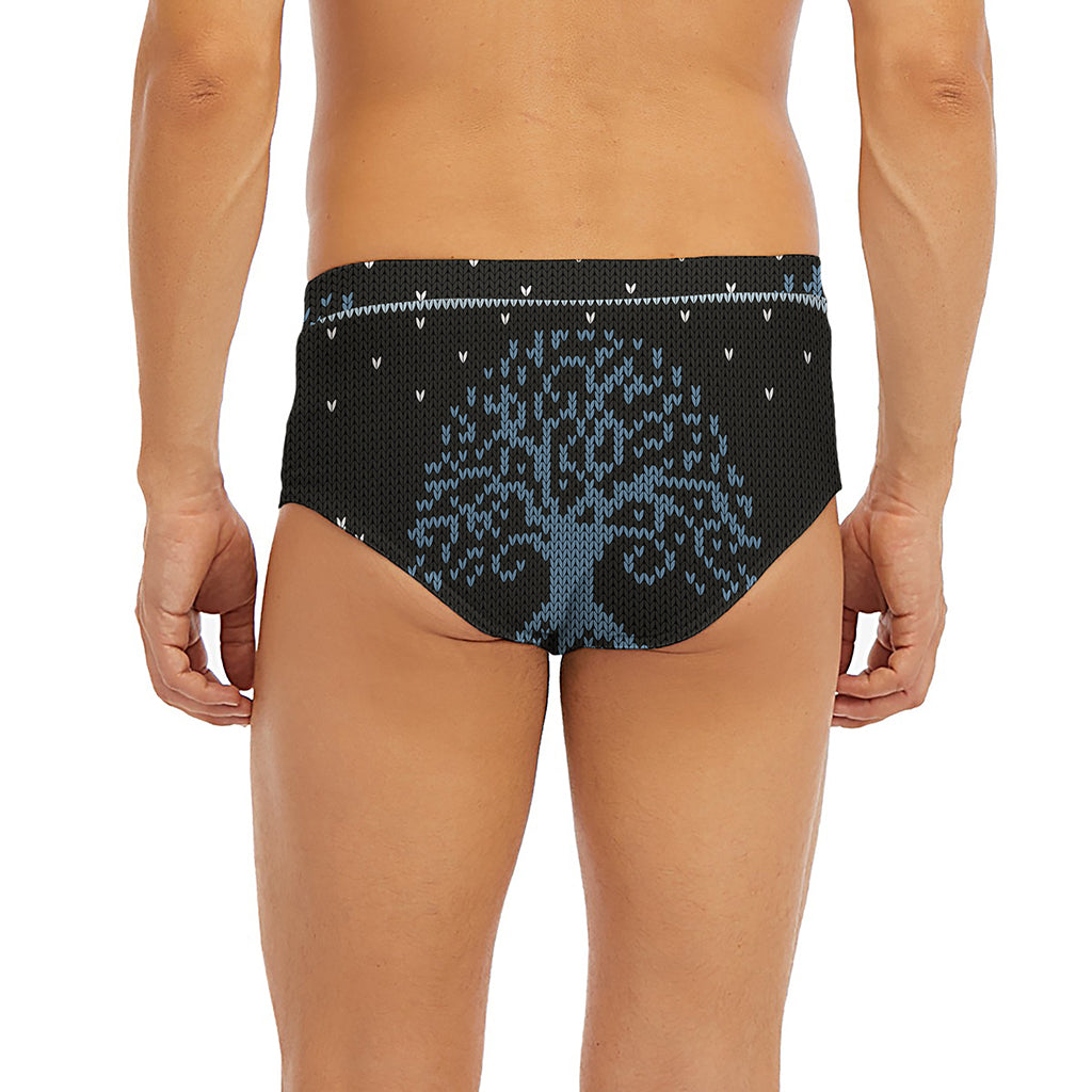 Tree Of Life And Howling Wolves Print Men's Briefs