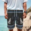 Tree Of Life And Howling Wolves Print Men's Cargo Shorts