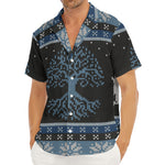 Tree Of Life And Howling Wolves Print Men's Deep V-Neck Shirt