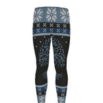 Tree Of Life And Howling Wolves Print Men's leggings