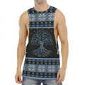 Tree Of Life And Howling Wolves Print Men's Muscle Tank Top