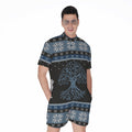 Tree Of Life And Howling Wolves Print Men's Romper