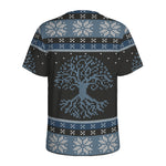 Tree Of Life And Howling Wolves Print Men's Sports T-Shirt