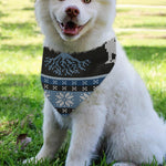 Tree Of Life And Howling Wolves Print Over The Collar Dog Bandana