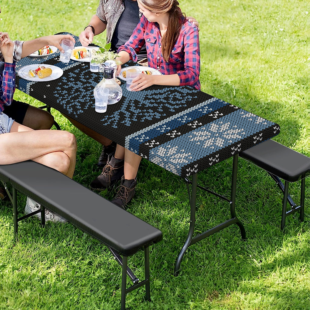 Tree Of Life And Howling Wolves Print Picnic Table Cover