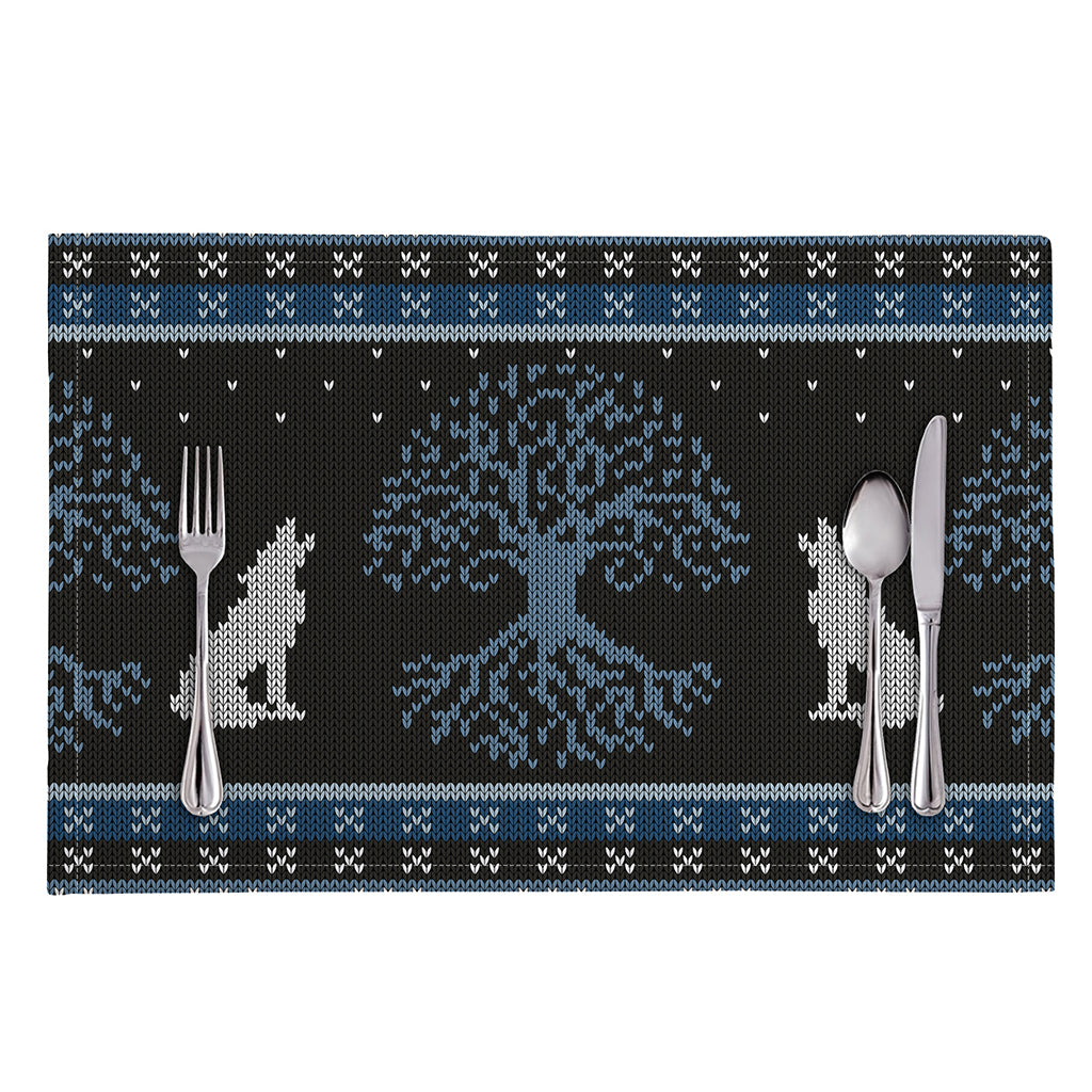 Tree Of Life And Howling Wolves Print Placemat