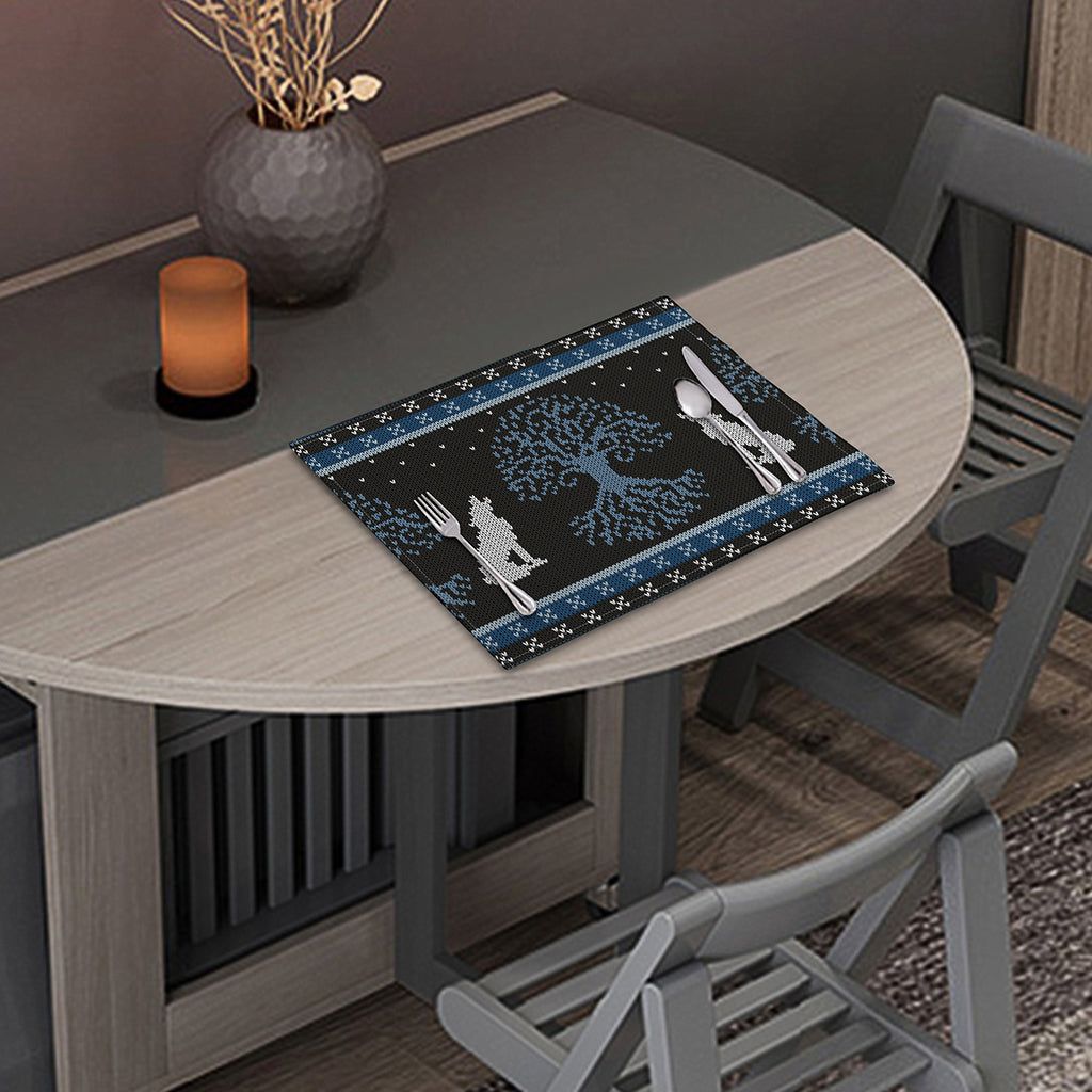Tree Of Life And Howling Wolves Print Placemat