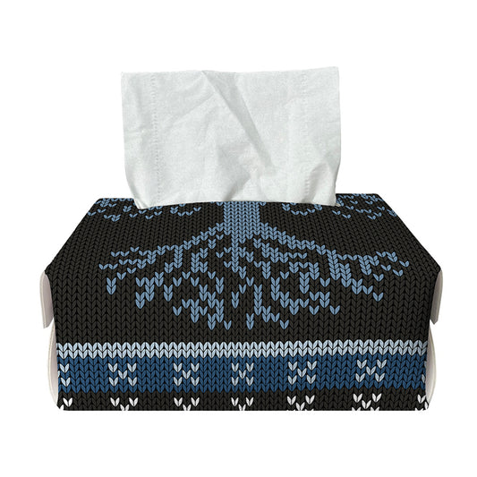 Tree Of Life And Howling Wolves Print Rectangle Tissue Box Cover