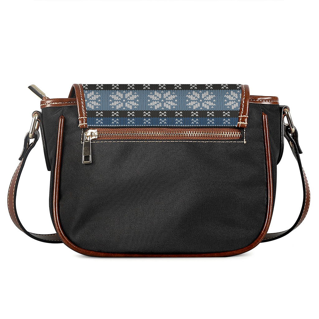 Tree Of Life And Howling Wolves Print Saddle Bag