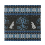 Tree Of Life And Howling Wolves Print Silk Bandana