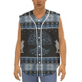 Tree Of Life And Howling Wolves Print Sleeveless Baseball Jersey