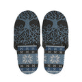 Tree Of Life And Howling Wolves Print Slippers
