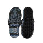 Tree Of Life And Howling Wolves Print Slippers