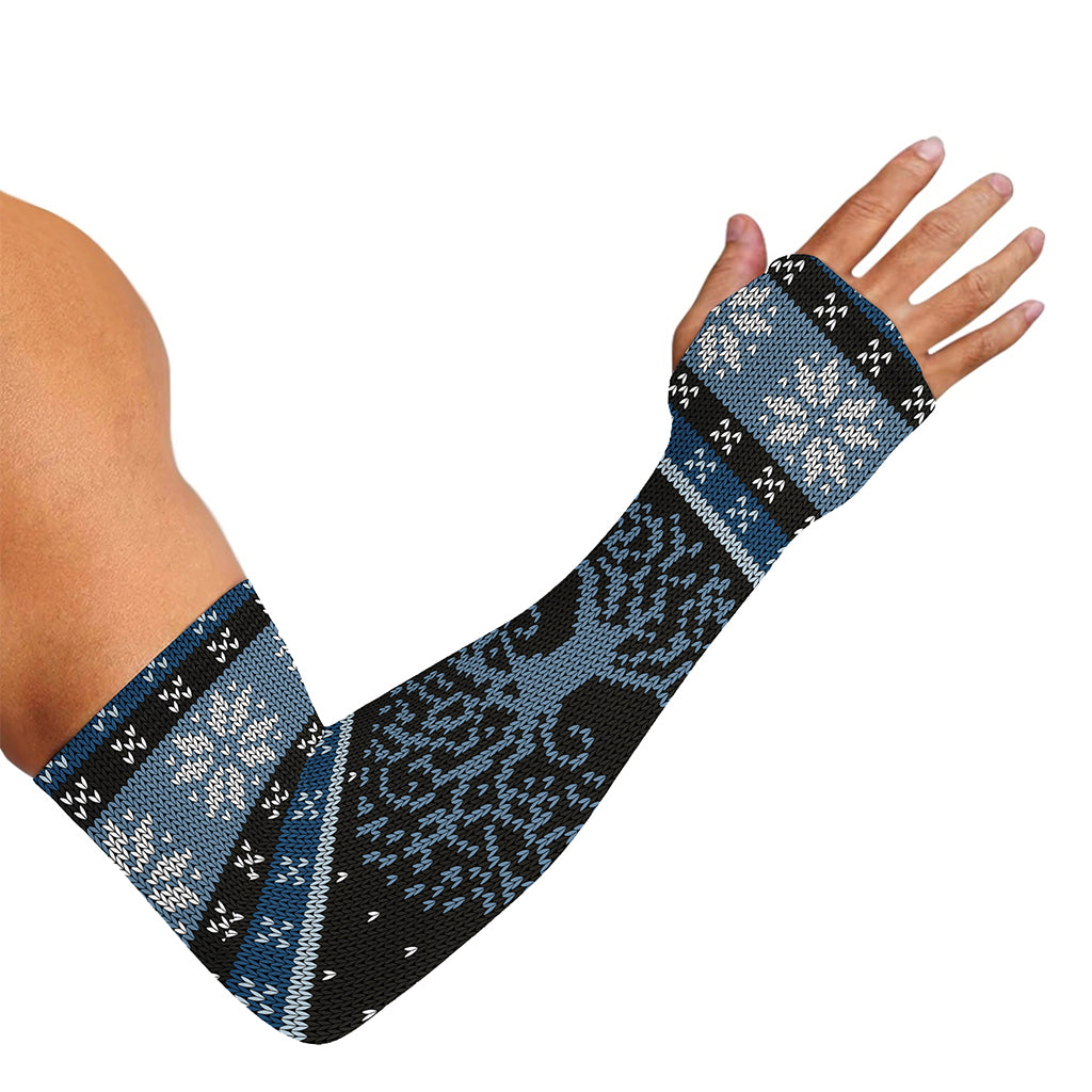 Tree Of Life And Howling Wolves Print Sun Protection Arm Sleeves