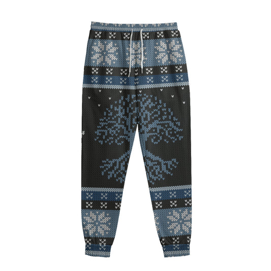 Tree Of Life And Howling Wolves Print Sweatpants