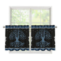 Tree Of Life And Howling Wolves Print Tier Curtains