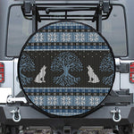 Tree Of Life And Howling Wolves Print Tire Cover