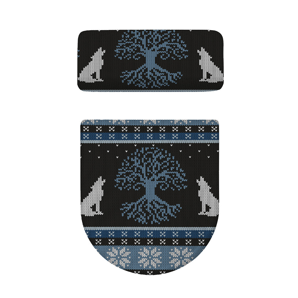 Tree Of Life And Howling Wolves Print Toilet Lid And Tank Cover Set