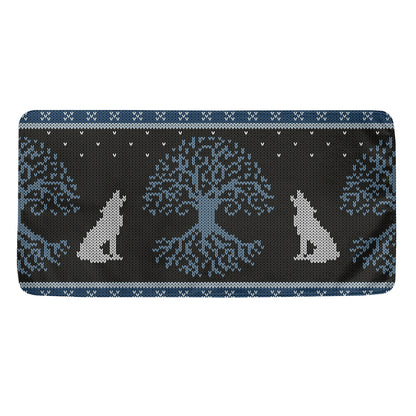 Tree Of Life And Howling Wolves Print Towel