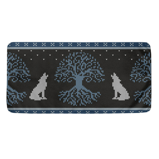 Tree Of Life And Howling Wolves Print Towel