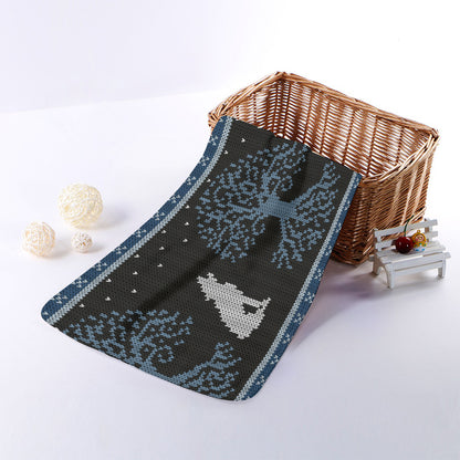 Tree Of Life And Howling Wolves Print Towel