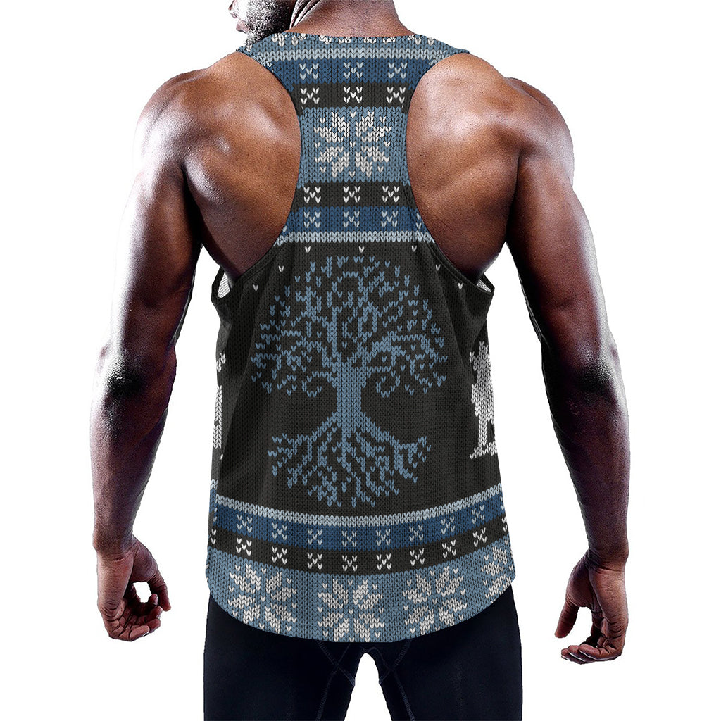 Tree Of Life And Howling Wolves Print Training Tank Top