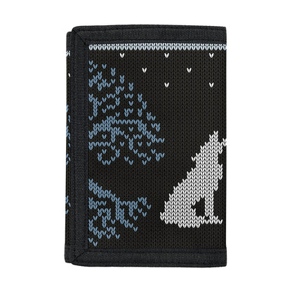 Tree Of Life And Howling Wolves Print Trifold Wallet